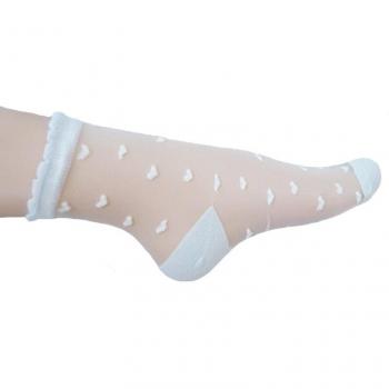 Kurze Glas-Seide Socken mit Herzdesign