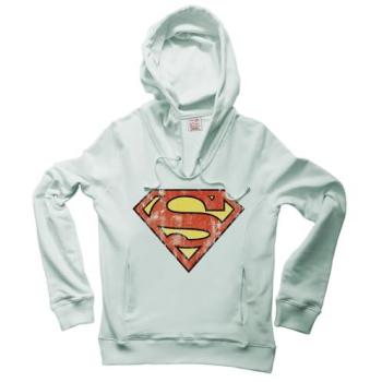 Superman‑Tee mit Kapuze Frau S – Baumwollmix, blau