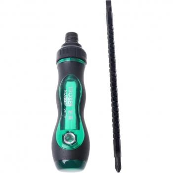 Hausrat-Tool Mini Ratchet – CR‑V Dual‑Ende (Slot & Phillips)
