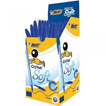 Bolígrafo BIC Cristal Azul, 50 unidades