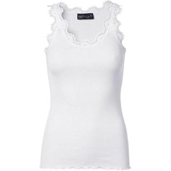 XL Rosemunde Lace Top for Women – White, No Sleeves