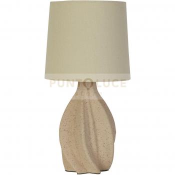 Ceramic & Textile Twist Lamp, Beige, 46 cm