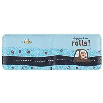 Porte-cartes DLP double roll 11x8x1 cm en polyuréthane bleu