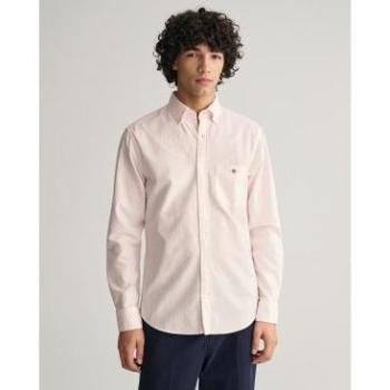 Camisa Oxford Larga Gant – Rayas Rosa, 5XL, Casual