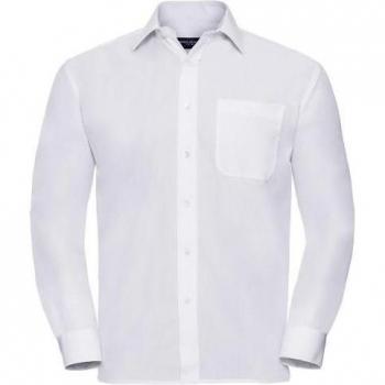 Russell Collection Heren Poplin Overhemd 3XL Wit