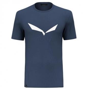 Maglietta Tecnica Salewa a Maniche Corte con Logo Solido Dri-Release® Blu Scuro Uomo