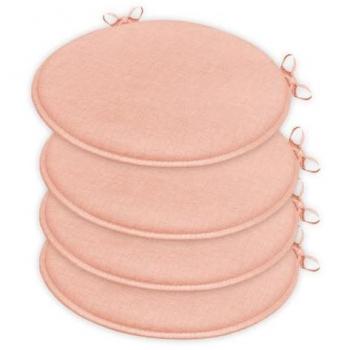 Set 4 Cuscini Rosa: Sedia Tondo, Cotone, Lavabile, Morbido