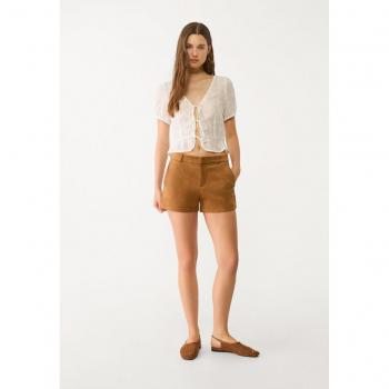 Camoscio Mini Shorts Stradivarius Cammello Chiaro 36