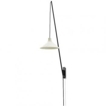 Applique bianco con porta USB e portataccendino Seam di Serax