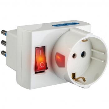 Adattatore elettrico da 10 A con 3 prese fuori asse e interruttore luminoso bianco per piscina Poly Pool PP2380
