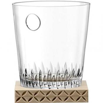 Handmade LSA Tatra Glass Bucket with Ash Base – 7.8 Height, 6.3 Diameter