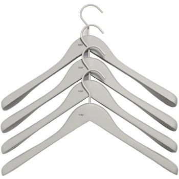 Hay Grau Kautschuk‑Halterung für Kleidung – 4er-Set, 44 