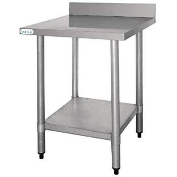Vogue Restaurant Grade Stainless Steel Prep Table with Backsplash 900mm