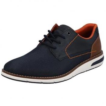 Rieker Schnürschuh Herren, blau, Gr. 43, Freizeitschuh mit Ziernaht