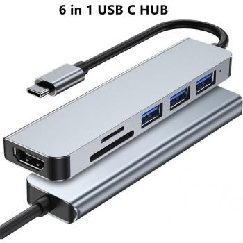 Adaptador 6‑puertos USB‑C para portátil