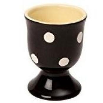 Classic Black Egg Cup with Polka Dots, Dexam Design
