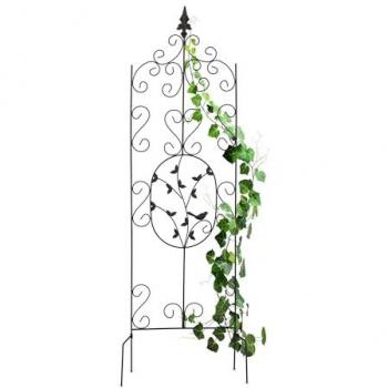 Relaxdays Push‑In Trellis – 122 × 34.5 cm, Black