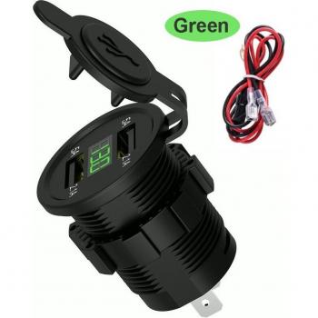 12-24V USB Charger for Car with Voltmeter