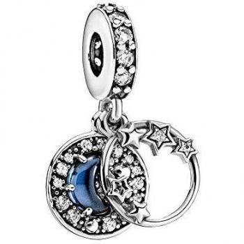 Charm Colgante Luna Creciente y Estrellas de Cielo Azul 799216C01