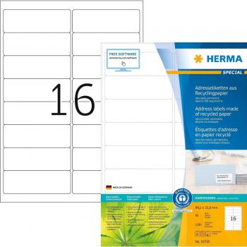 HERMA 10730 Etiketten 99.1x33.8mm 1280 stuks wit