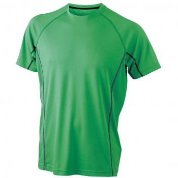 JN421 Reflex Running Tee by James & Nicholson – Green/Black, Men's S
