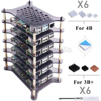 Funda acrílica para Raspberry Pi 4 B / 3B + / 3B / 2B / B + con disipador térmico