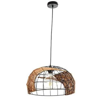 Hängelampe Metall schwarz Gitteroptik 1x E27 H 150 cm