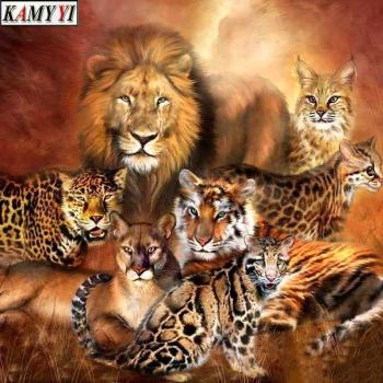 5D DIY Diamond Painting Lions and Leopards Home Decor