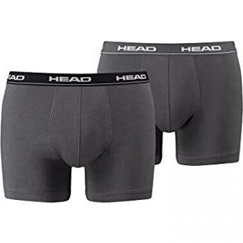 Head Männer Basic Boxershort-Set – 2er Pack – L – Farben: Weiß, Schwarz, Grau