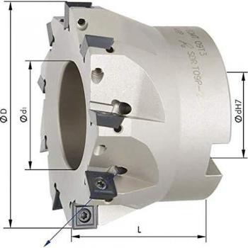 Format Eckfräskopf 90° mit Innenkühlung Ø63mm Z 7