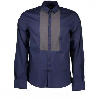 Guess Jeans Blue Cotton Shirt Size S Elegant Slim Fit Long Sleeve Shirt Blue Male Size S