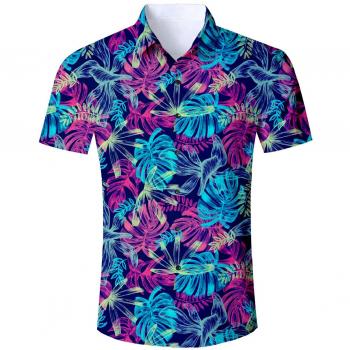 Kurzarm Outdoor Hemd im Retro Hawaiien‑Design