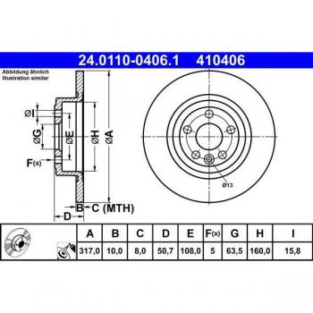 Disc Brake 24.0110-0406.1 ATE
