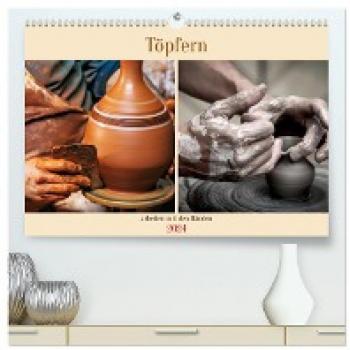 Premium Wandkalender 2024 Töpfern arbeiten mit den Händen