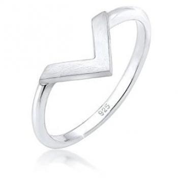 Elli Fingerring »Ring V-Form Matt Basic 925 Silber«