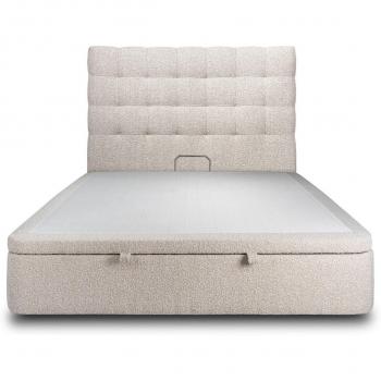 Lit coffre 180x200cm capitonné Bouclette Beige