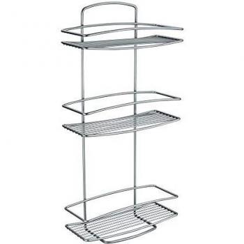 Metaltex Estantería de Ducha Onda, 3 Niveles, Color Plateado