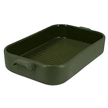 Plat rectangulaire Menastyl Octave en grès vert 840 ml