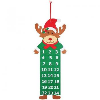Christmas Hanging Pendant Advent Calendar with Felt Santa