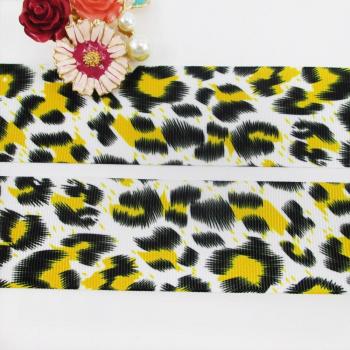 Leopard Pattern Grosgrain Ribbon