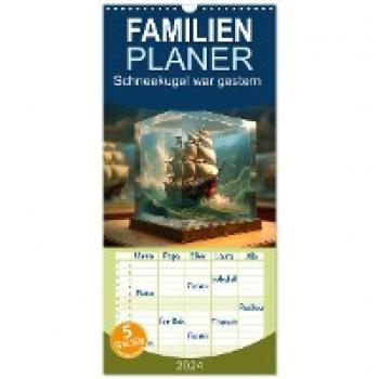 Familienplaner 2024 mit 5 Spalten (Wandkalender, 21 x 45 cm)