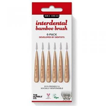 Cepillo Interdental de Bambú 6 Uds, Talla 2, Tamaño 0,5 mm