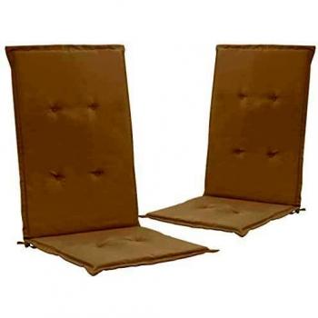 Outdoor Highback Chair Cushions 2 pcs Beige 120x50x3 cm Fabric