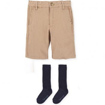 Pantalón corto de bebé Tutto Piccolo para niño en color camel