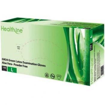 Gants Main Safe Gn34/Med à l'aloe vera sans poudre, taille Medium, couleur Verte
