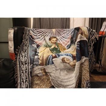 Virgin Mary Black Red Nap Blanket