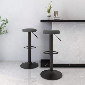 VidaXL Taburetes de cocina 2 unidades terciopelo gris oscuro