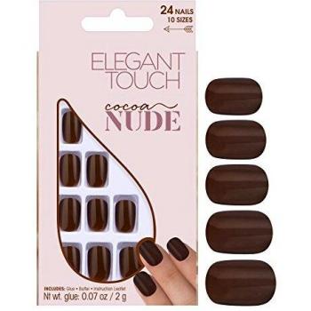 Elegance in Cocoa Squoval Nails – 24 Piece Set