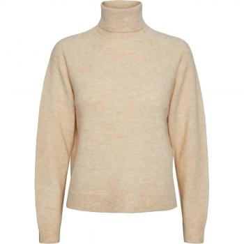 Jersey gris claro de cuello alto para mujer Pieces Pcjuliana