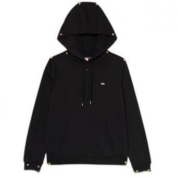 Tommy Jeans Sweat Longues Mains, Capuche, Noir XS – Femme